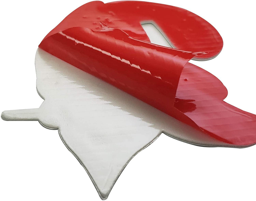 Calgary Flames Auto Emblem, Aluminum Metal, Embossed Team Color, Raised Decal Sticker, Full Adhesive Backing