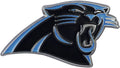 Carolina Panthers Premium Solid Metal Raised Auto Emblem, Team Color, Shape Cut, Adhesive Backing