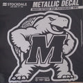 University of Maryland Terrapins 12 Inch Decal Sticker, Metallic Chrome Shimmer Design