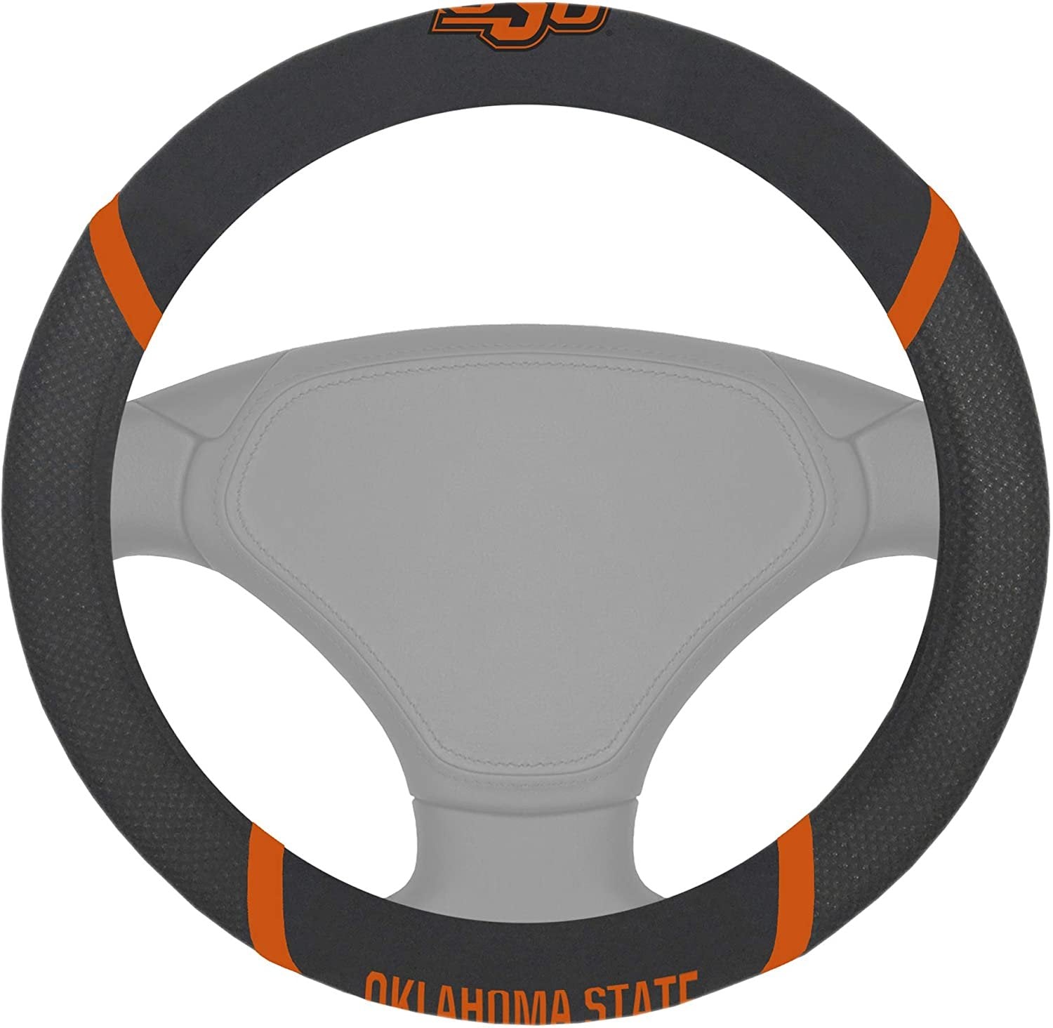 Oklahoma State Cowboys Steering Wheel Cover Embroidered Black 15 Inch University