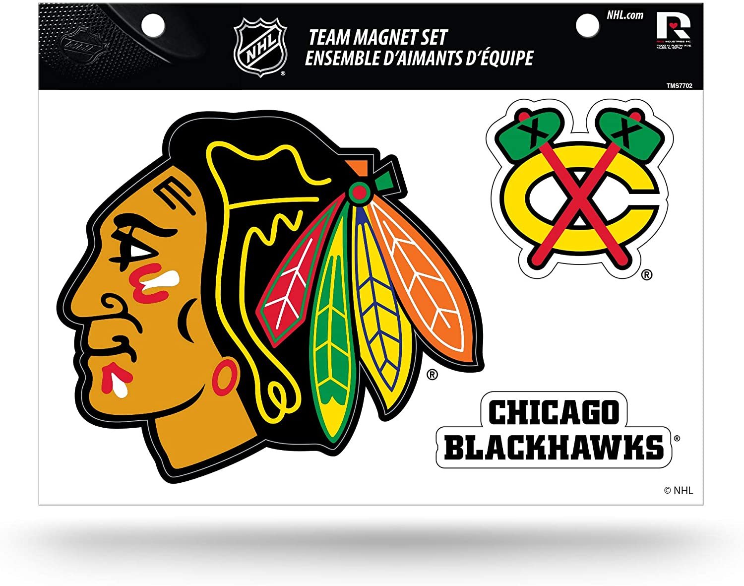 NHL Chicago Blackhawks Die Cut Team Magnet Set Sheet