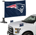 New England Patriots Car Flag Set Ambassador Style 4x6 Inch Set of 2 Team Color