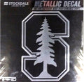 Stanford University Cardinal 6 Inch Decal Sticker, Metallic Chrome Shimmer Design