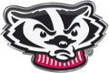 University of Wisconsin Badgers Premium Aluminum Metal Raised Auto Emblem, Alternate Logo, Color Embossed, Full Adhesive Backing