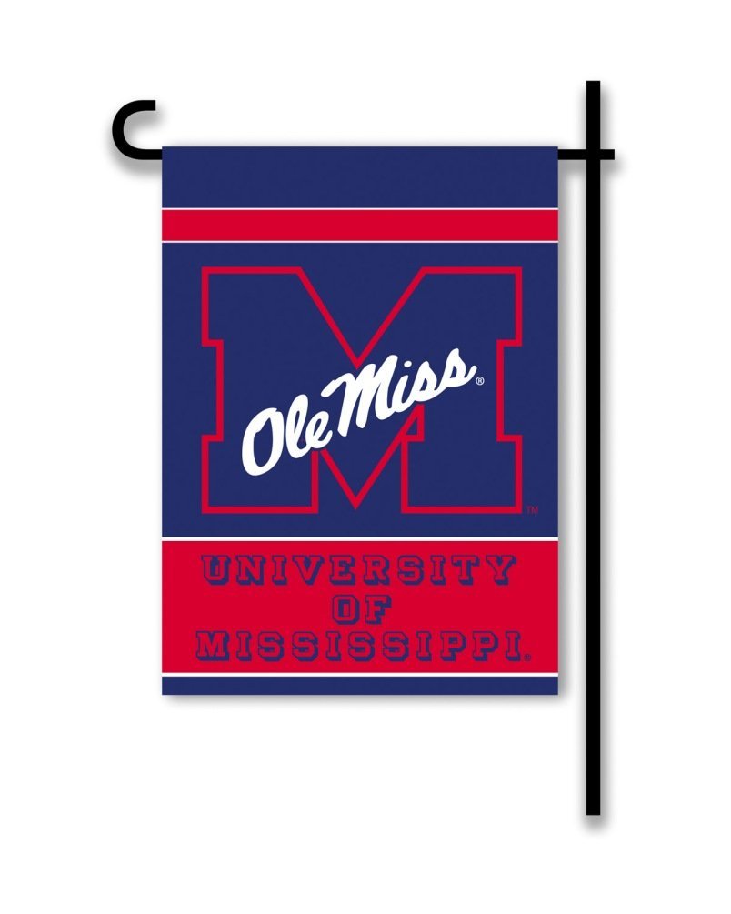 University of Mississippi Rebels Ole Miss Premium Double Sided Garden Flag, 13x18 Inch, Display Pole Sold Separately