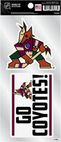 Arizona Coyotes Kachina Logo 2-Piece Double Up Die Cut Sticker Decal Sheet, 4x8 Inch