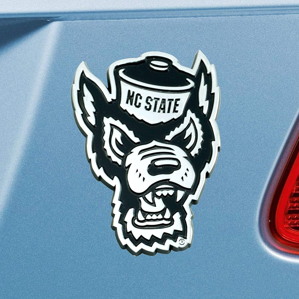 North Carolina State University Wolfpack Solid Metal Raised Auto Emblem Decal Adhesive Backing