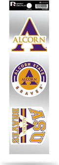 Alcorn State Braves Triple Retro Throwback Spirit Decals Flat Vinyl Auto Home Sticker Sheet University of