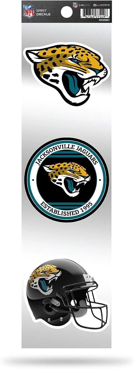 Rico Industries NFL Jacksonville Jaguars 3-Piece Retro Spirit Decals