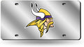 Minnesota Vikings Premium Laser Cut Tag License Plate, Mirrored Acrylic Inlaid, 12x6 Inch