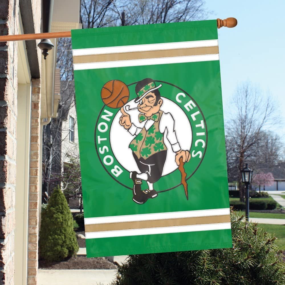 Boston Celtics House Banner Flag Applique Embroidered Double Sided 44x28 Inch