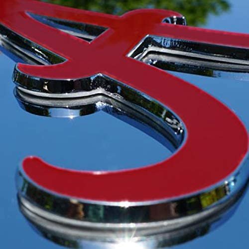 Atlanta Falcons License Plate Tag, Premium Stainless Steel Diecast, Chrome, Raised Solid Metal Color Emblem, 6x12 Inch