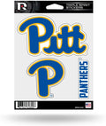Rico Industries NCAA Pittsburgh Panthers Die Cut 3-Piece Triple Spirit Sticker Sheet