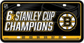 Boston Bruins Metal Auto Tag License Plate, 6-Time Stanley Cup Champions, 6x12 Inch
