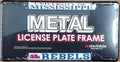 University of Mississippi Rebels Ole Miss Black Metal License Plate Frame Tag Cover, 12x6 Inch