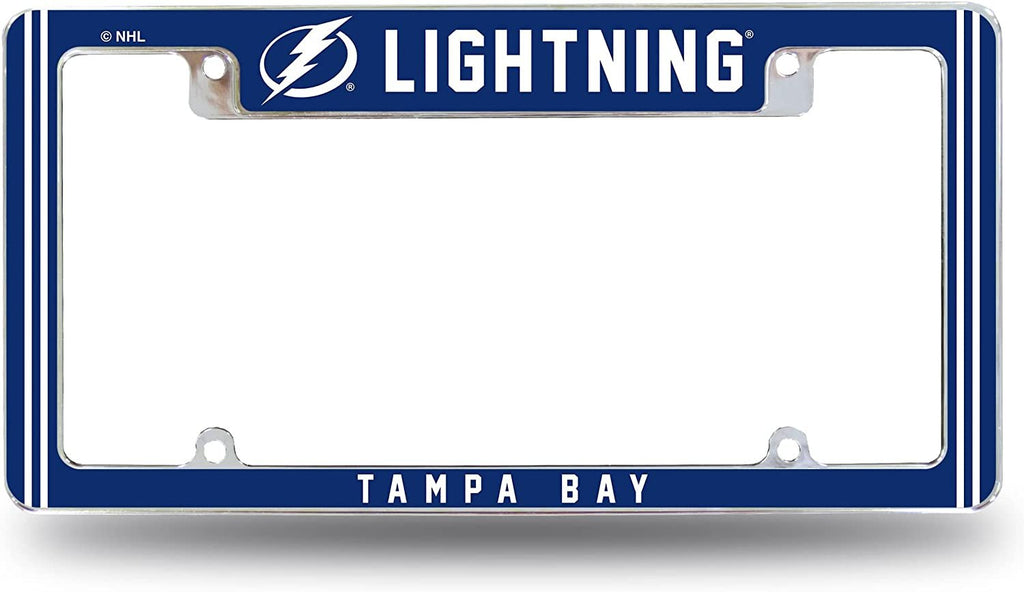 Tampa Bay Lightning Metal License Plate Frame Chrome Tag Cover Alternate Design 6x12 Inch