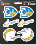 Los Angeles Chargers 6-Piece Decal Sticker Set, Vintage Retro Logo, 5x6 Inch Sheet, Gift for football fans for any hard surfaces around home, automotive, personal items