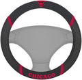 Chicago Bulls Steering Wheel Cover Premium Embroidered Black 15 Inch