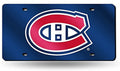 Montreal Canadiens Premium Laser Cut Tag License Plate, Blue Mirrored Acrylic Inlaid, 12x6 Inch
