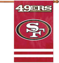 San Francisco 49ers Banner Flag Premium Double Sided Embroidered Applique 28x44 Inch