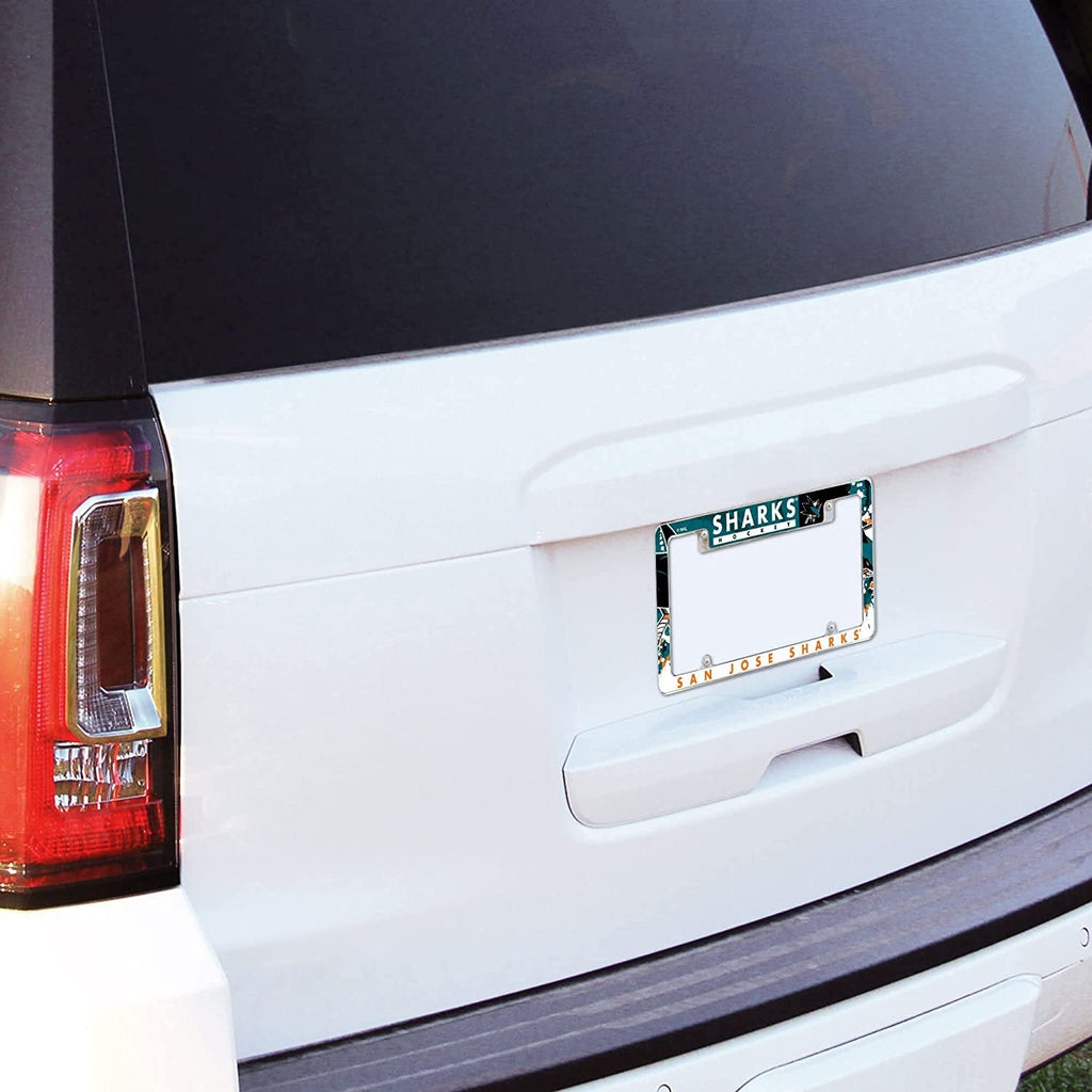 Montreal Canadiens Metal License Plate Frame Chrome Tag Cover Carbon Fiber Design 6x12 Inch