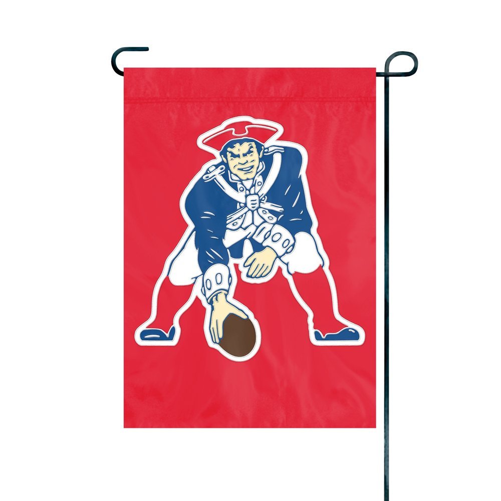 New England Patriots Premium Garden Flag Banner, Retro Logo, 12.5x18 Inch, Embroidered Applique, Nylon
