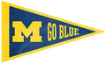 University of Michigan Wolverines Premium 3x5 Flag Banner, Pennant Design, Applique, Indoor or Outdoor, Single Sided
