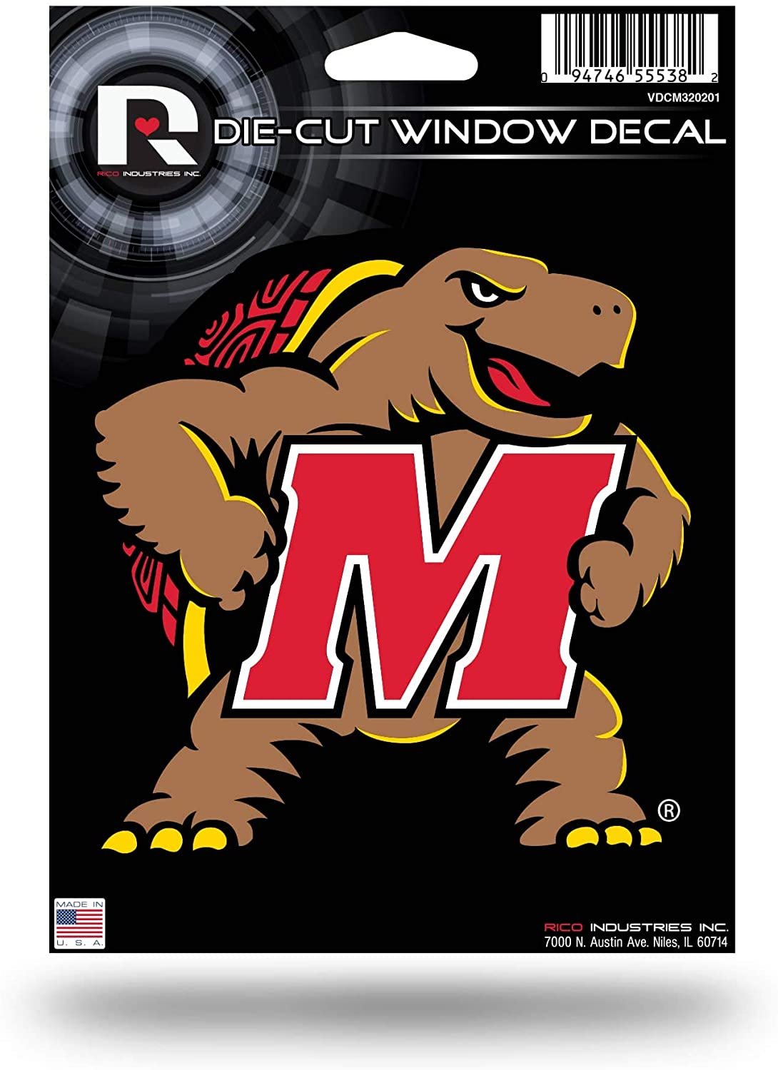 University of Maryland Terrapins 5 Inch Die Cut Flat Vinyl Decal Sticker Mascot Logo Adhesive Backing