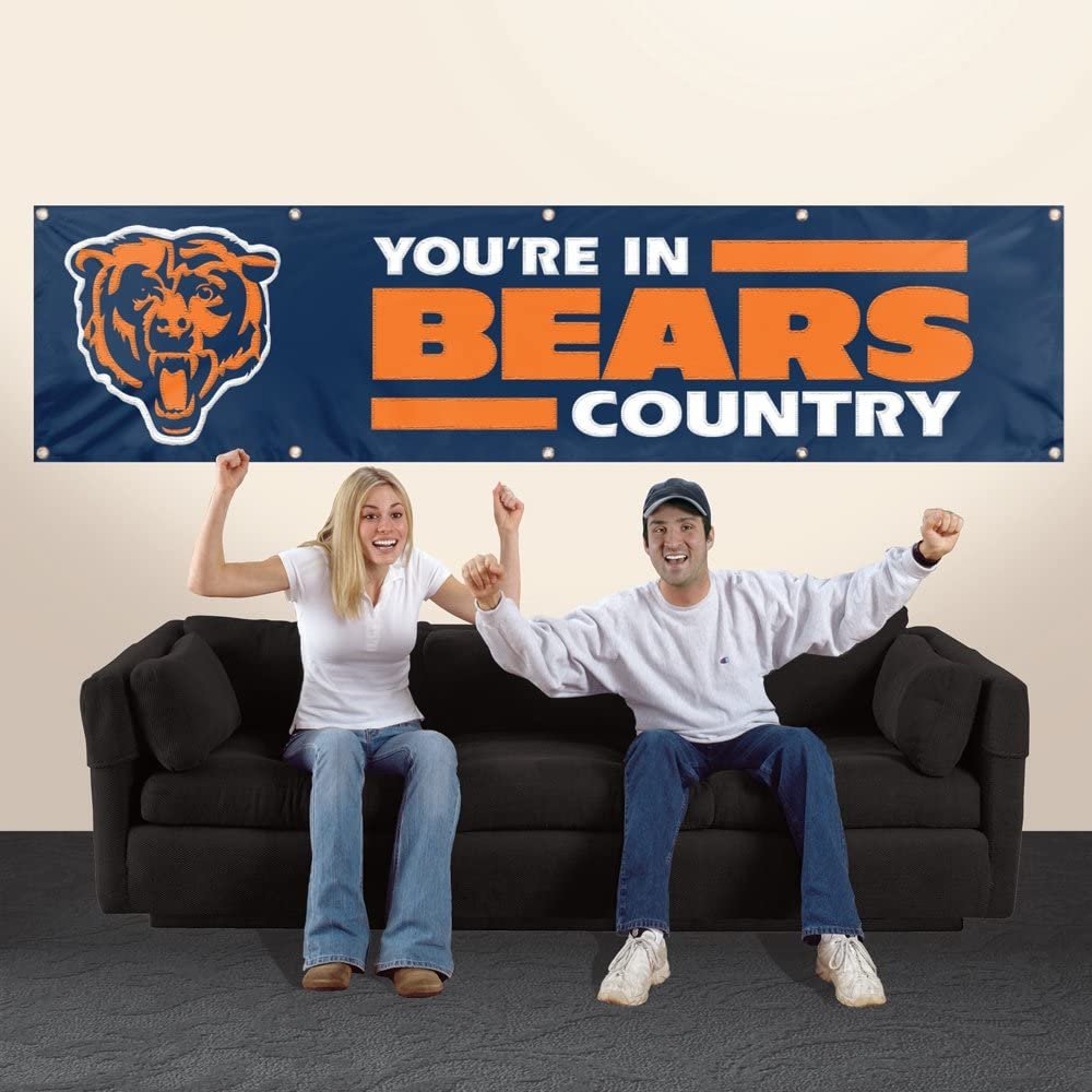 Chicago Bears Huge 8x2 Feet Banner Flag Metal Grommets