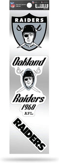 Las Vegas Raiders Triple Retro Throwback Spirit Decals Flat Vinyl Auto Home Sticker Sheet Football
