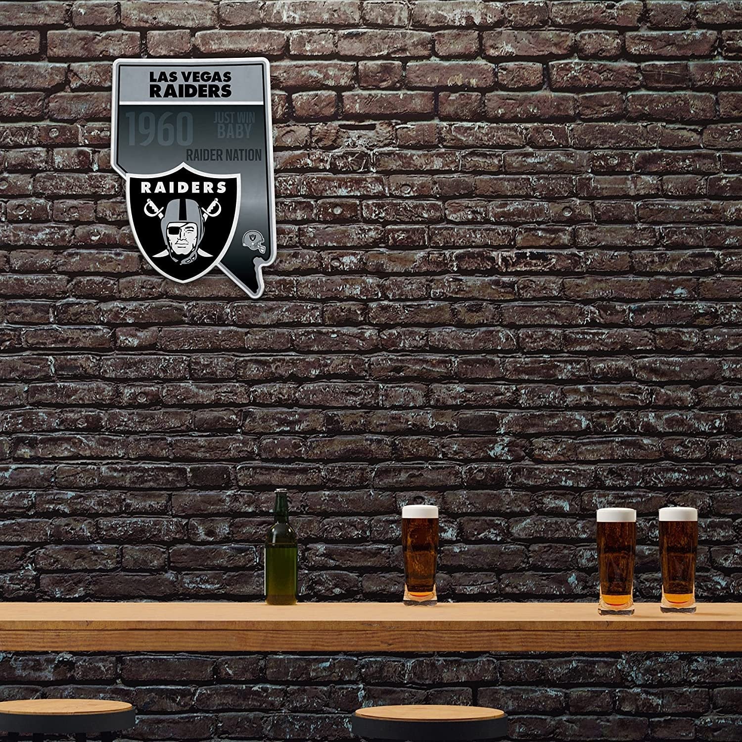 Las Vegas Raiders Pennant State Shape 18 Inch Soft Felt