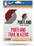 NBA Portland Trail Blazers Die Cut 3-Piece Triple Spirit Sticker SheetDie Cut 3-Piece Triple Spirit Sticker Sheet, Red, 5.75