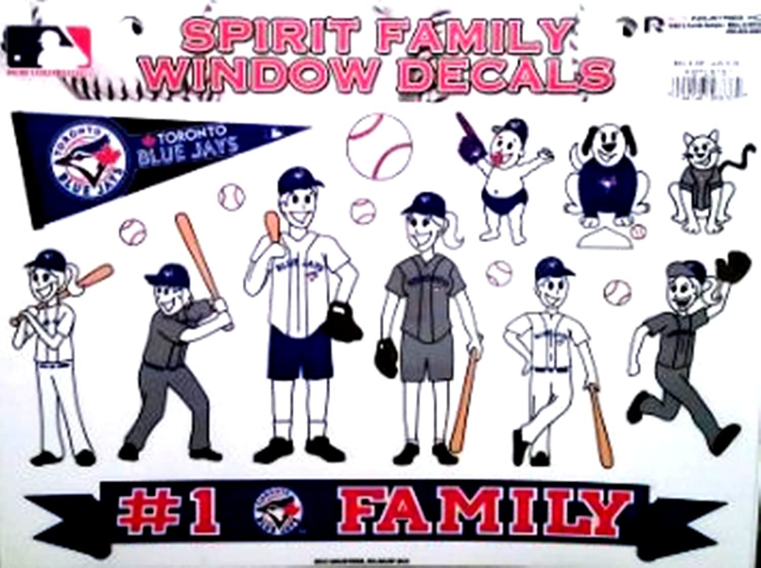 Rico Industries, Inc. Blue Jays Family Spirit Decal Sheet Glass Stickers Auto Decals Baseball