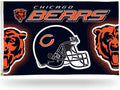 Chicago Bears Premium 3x5 Feet Flag Banner, Helmet Design, Metal Grommets, Outdoor Use, Single Sided
