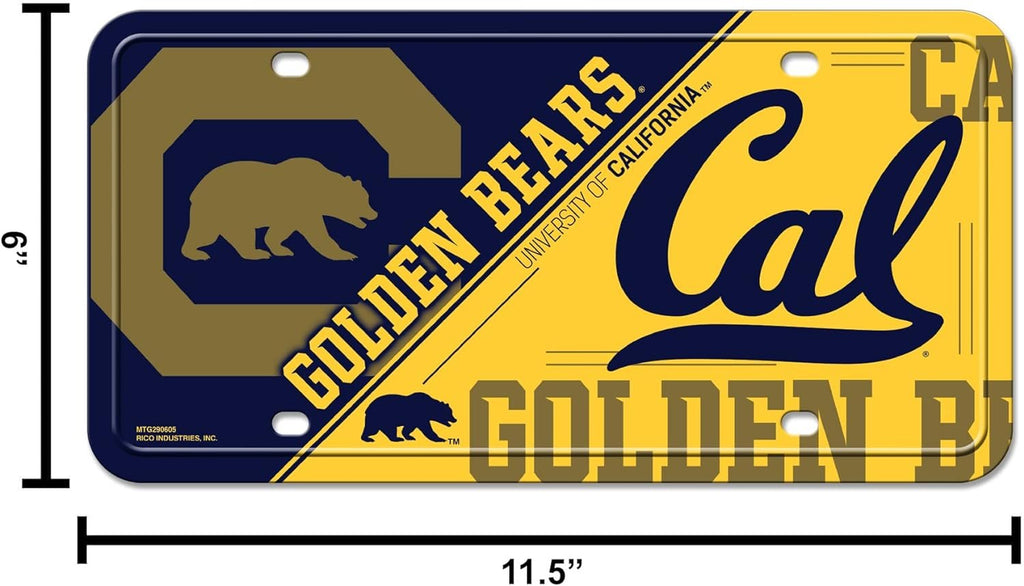 University of California Golden Bears Cal Berkley Metal Tag License Plate, 12x6 Inch, Pre-drilled Holes