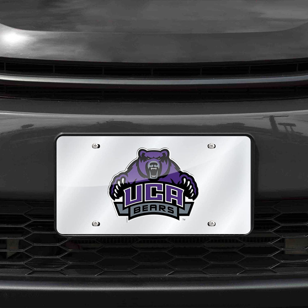 University of Central Arkansas Bears Premium Laser Cut Tag License Plate, Mirrored Acrylic Inlaid, 12x6 Inch
