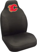 Calgary Flames Seat Cover Black Embroidered Bucket Seat Elastic