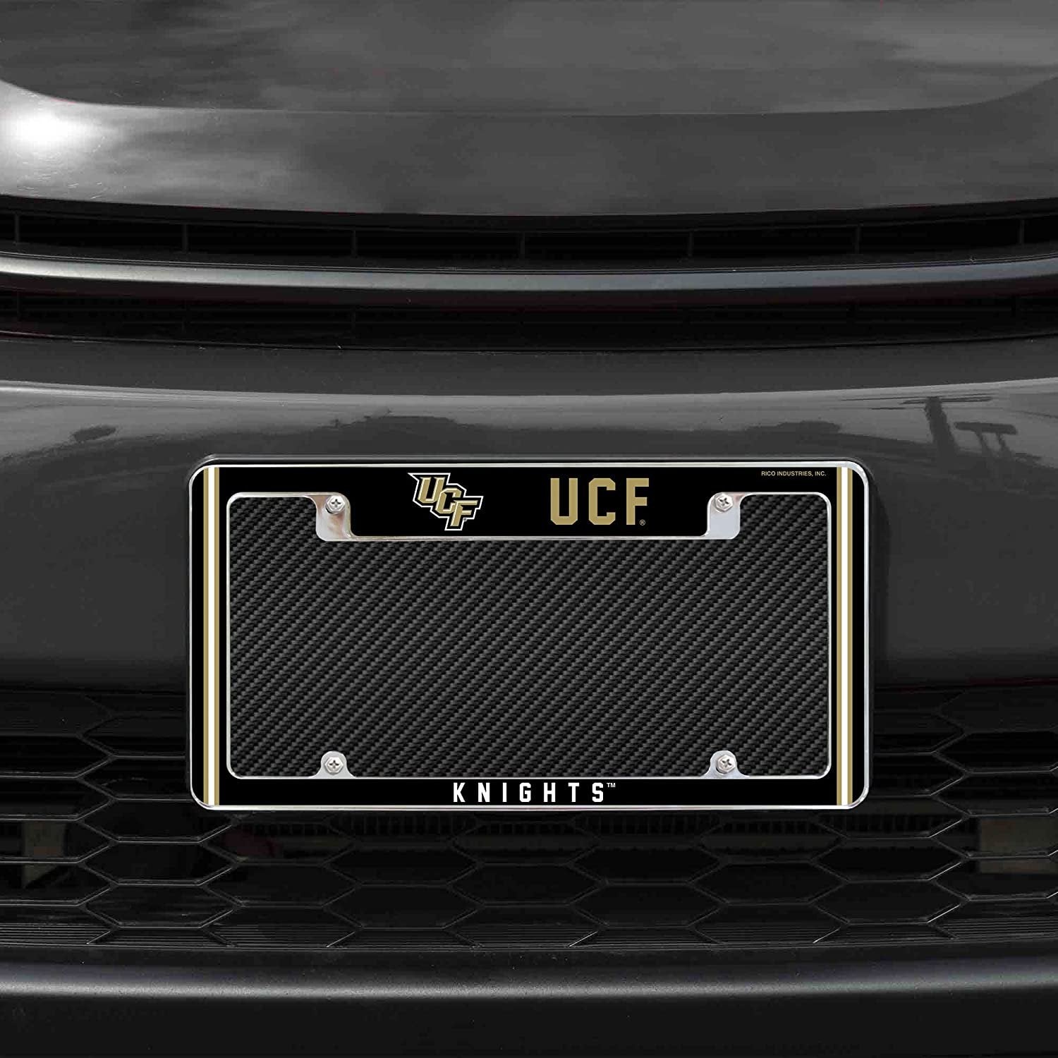 University of Central Florida Knights UCF Metal License Plate Frame Chrome Tag Cover Alternate Design 6x12 Inch