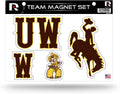 Wyoming Cowboys University of Die Cut Team Magnet Set Sheet 8x11 Inch