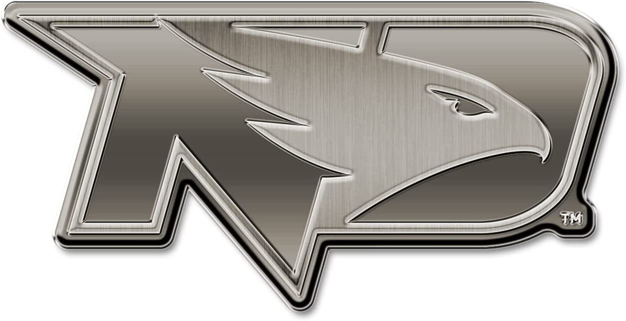 University of North Dakota Fighting Hawks Solid Metal Auto Emblem Antique Nickel for Car/Truck/SUV