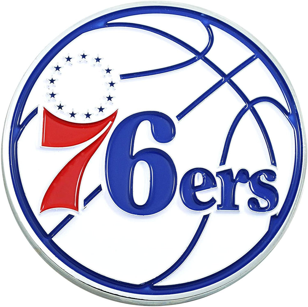 Philadelphia 76ers Premium Solid Metal Color Chrome Auto Emblem Decal