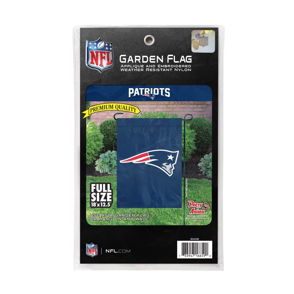 New England Patriots Premium Garden Flag Banner, 12.5x18 Inch, Embroidered Applique, Nylon