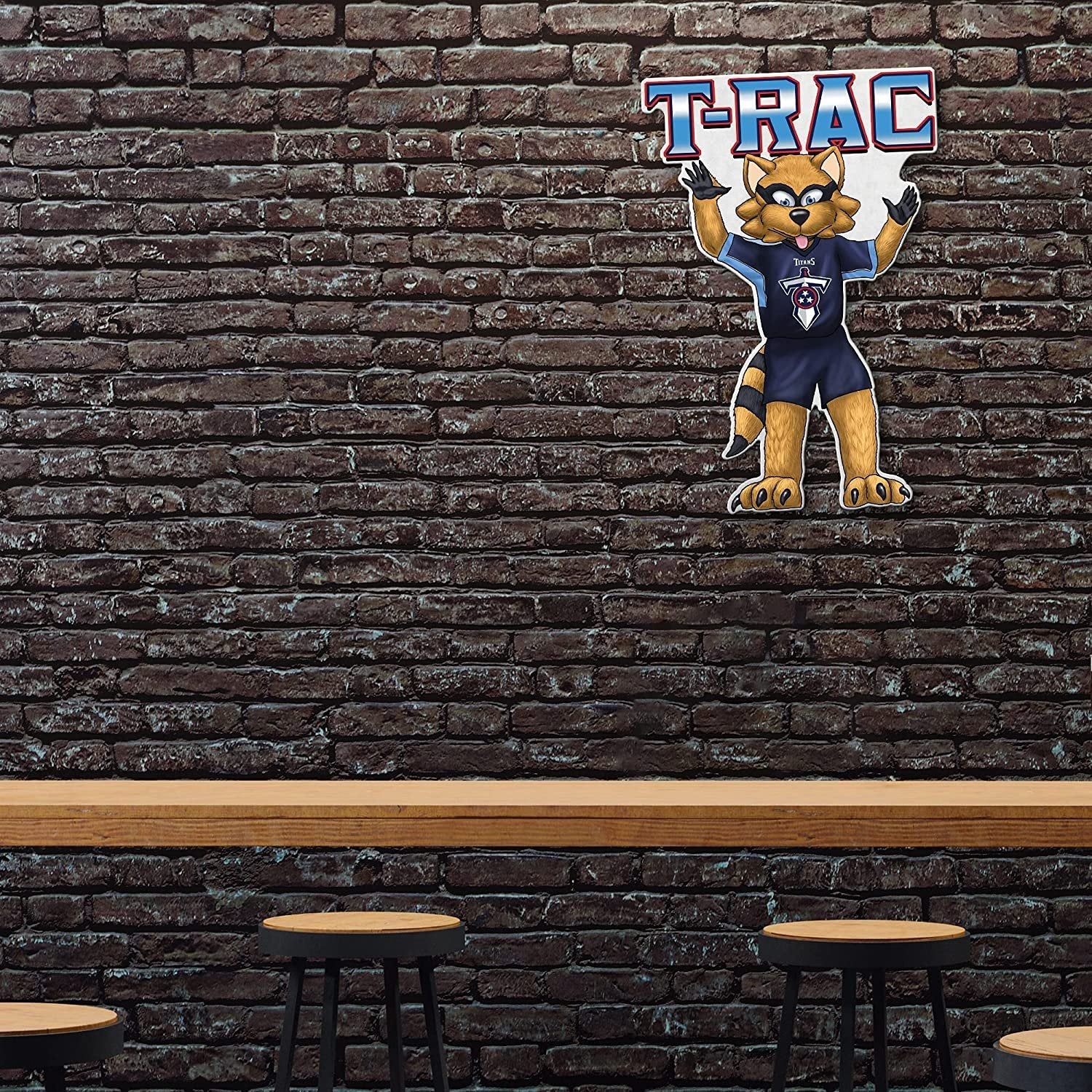 Tennessee Titans Soft Felt Pennant, Mascot Design, Shape Cut, 18 Inch, Easy To Hang
