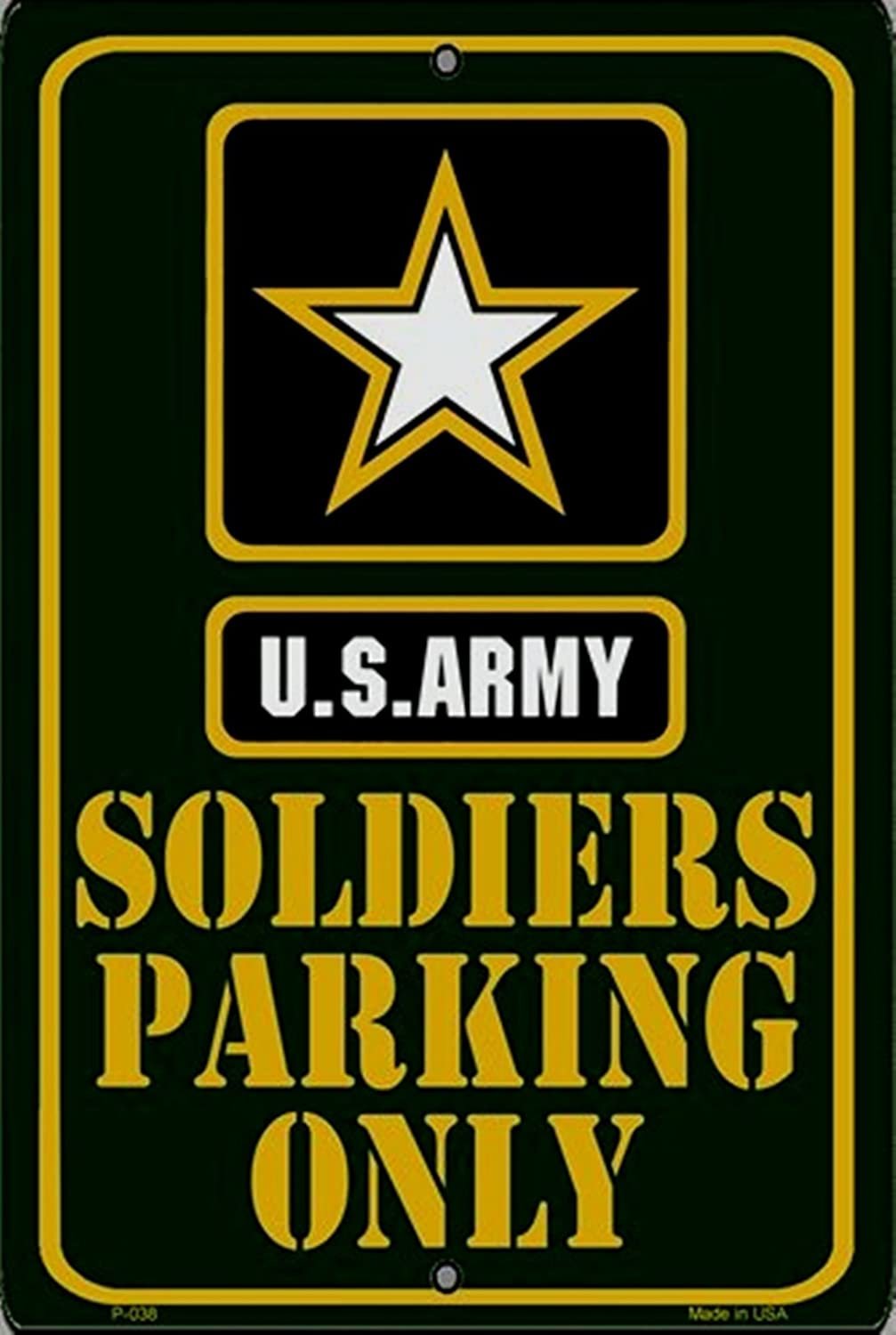 Army Soldier Parking Green Large 12"x18" Metal Parking Sign Embossed Room Wall US United States Military