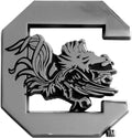 University of South Carolina Gamecocks Solid Metal Raised Auto Emblem Decal Adhesive Backing