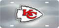 FANMATS 27376 NFL - Kansas City Chiefs 3D Stainless Steel Diecast License Plate