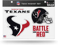 Rico Industries NFL Houston Texans 8.5" x 11" Team Magnet Set for Car, Refrigerator, Fridge, Locker, Office Cabinet