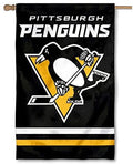 Pittsburgh Penguins Banner Flag Premium Double Sided Embroidered Applique 28x44 Inch