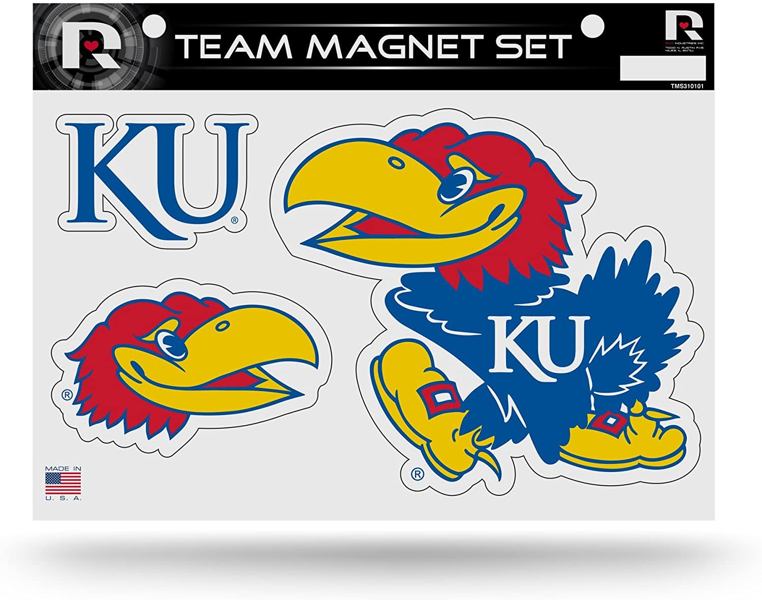 Kansas Jayhawks University of Multi Magnet Sheet Shape Cut 8x11 Inch