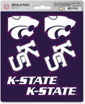 Kansas State University Wildcats 6-Piece Decal Sticker Set, 5x6 Inch Sheet, Gift for football fans for any hard surfaces around home, automotive, personal items